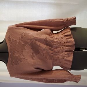 Express crochet detail cinch waist blouse